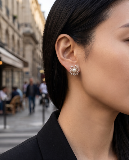 Queen Swarovski Bloom Gold Earring